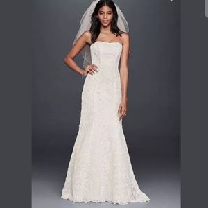 SOLD Strapless Beaded Lace Mermaid Wedding Dress